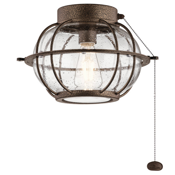 Dollhouse Globe Ceiling Fan Light - 1:12 Scale Miniature Electric Lighting